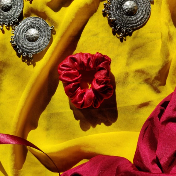 Red Silk Scrunchie  